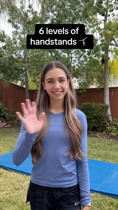 Rylie Shaw | which level are you?? (also lmk if I missed any skills!) #handstand #handstands #handstandchallenge #gymnastics #dance #cheer #tumbling | Instagram Gymnastics Skills For Beginners, Cool Gymnastics Moves, Handstand Poses, Tumbling Tips, Handstand Challenge, Gymnastics Moves, Gymnastics Events, Cheer Tumbling, Acro Gymnastics