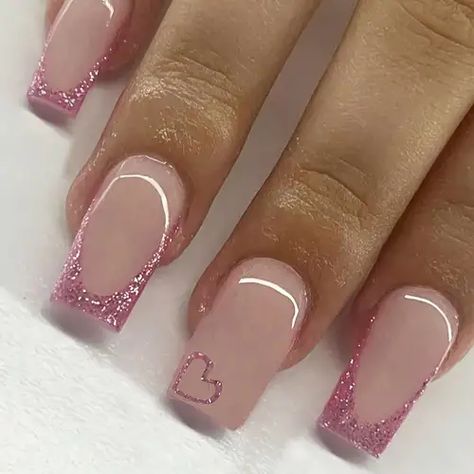 Temu | Explore the Latest Clothing, Beauty, Home, Jewelry & More Fake Nails Designs, Nagel Tips, Easy Nails, Hari Valentine, Girly Acrylic Nails, Coffin Press On Nails, Her Nails, Short Square Acrylic Nails, Short Acrylic Nails Designs