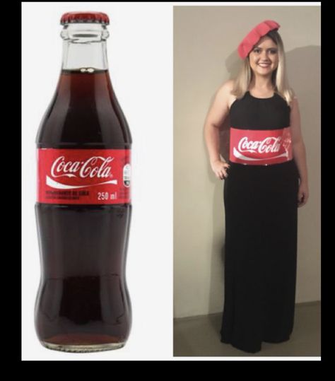 Coke Cola Costume Halloween, Coca Cola Halloween Costume, Coca Cola Costume, Easy Halloween Costumes For Work, Coca Cola Outfit, Coke Costume, Halloween Costume For Work, Coca Cola Party, Halloween Costumes For Work