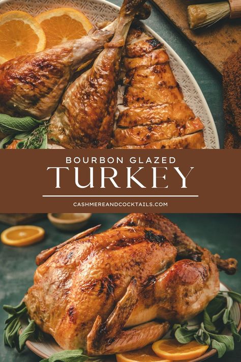 Southern Turkey Recipes, The Best Thanksgiving Turkey Recipe, Non Traditional Turkey Recipe, Bourbon Brine For Turkey, Honey Bourbon Glaze, Bourbon Glazed Turkey, Honey Glazed Turkey Thanksgiving, Maple Butter Glazed Turkey, Orange Glaze Turkey