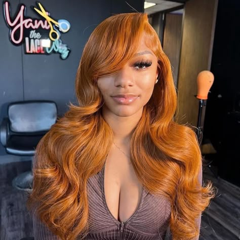 Light Ginger, Ginger Wig, Lashes Done, Ginger Hair Color, Boring Hair, Protective Hairstyles Braids, Hd Lace Frontal, Black Women Makeup, Blowout Hair