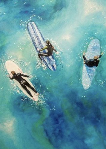 Surfers Painting, Surfing Painting, Surf Table, Surfer Painting, Ocean Art Painting, Alana Blanchard, Surf Painting, Roxy Surf, Painting Subjects