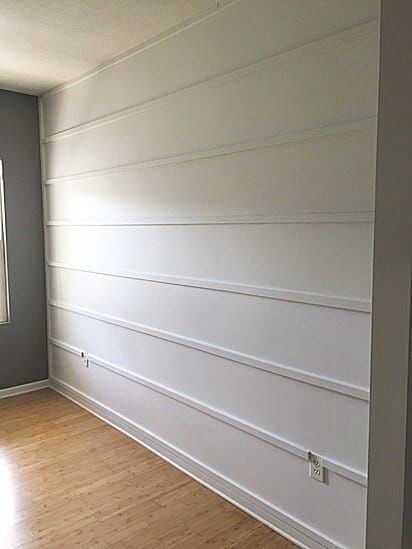 Reverse Shiplap Wall, Reverse Shiplap, Shiplap Wall Diy, Board And Batten Wall, Shiplap Wall, Small Room Decor, Wall Diy, Small Bedroom Decor, Wall Trim