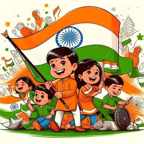 Premium Photo | A drawing of a boy and a flag with the words the national on it Indian Freedom Fighters Paintings, Republic Day 2025 Poster, Republic Day Special Drawing, Drawing For 26 January, 78 Independence Day India, Freedom Fighters Of India Drawing, 15august Drawing, Drawing On Republic Day, 15 Agustus India