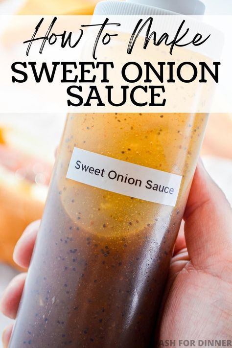 Sweet Onion Sauce Subway, Subway Copycat, Onion Sauce Recipe, Sweet Onion Sauce, Homemade Sandwich, Homemade Sauce Recipes, Salad Dressing Recipes Homemade, Condiment Recipes, Onion Sauce