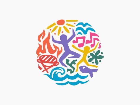 Beach Festival Logo - Pasar Budaya Tourism Tshirt Design, Arts Festival Logo, Music Festival Logo Design Inspiration, Festival Logo Design Creative, Event Logo Design Creative, Culture Logo Design, Event Logo Design, Creative Logo Ideas, Masskara Festival