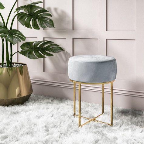 Dressing Table Ideas - How To Decorate And Style A Vanity Table Bedroom Stool, Velvet Bedroom, Table Stools, Bedroom Stools, Rustic Bar Stools, Contemporary Decor Living Room, Dressing Table Stool, Contemporary Stools, Rattan Stool