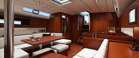 Interior picture for the Oceanis 45 Sailing Boat for Yacht Chartering Sailing Yacht Interior, Beneteau Oceanis, Sailboat Interior, Yacht Interior Design, Sailboat Living, Boat Interiors, Sailboat Design, Boat Projects, Sailing Yachts