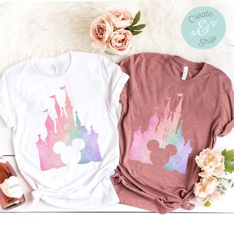 Faux Glitter Watercolor Castle Disney Shirt Disney Castle | Etsy Disneyland Christmas Outfit, Watercolor Castle, Girls Disney Shirts, Cute Disney Shirts, Kids Disney Shirts, Glitter Watercolor, Disney World Shirt, Castle Disney, Custom Disney Shirts