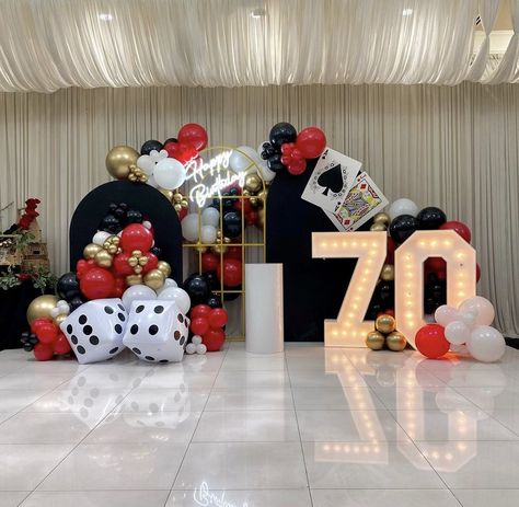 Dominoes Birthday Party Ideas, Casino Birthday Theme, Casino Birthday Party, Vegas Theme Party, Casino Royale Theme, Casino Birthday, Las Vegas Party, Casino Theme Party Decorations, Vegas Theme