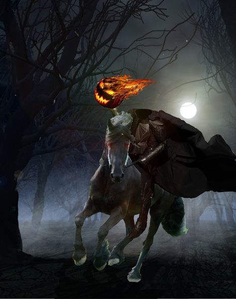 headless horseman | Headless Horseman by *Chellsshade on deviantART Headless Horseman Halloween, Ichabod Crane, Photo Halloween, The Legend Of Sleepy Hollow, Legend Of Sleepy Hollow, Halloween Kunst, Gothic Wall Art, Headless Horseman, Ange Demon