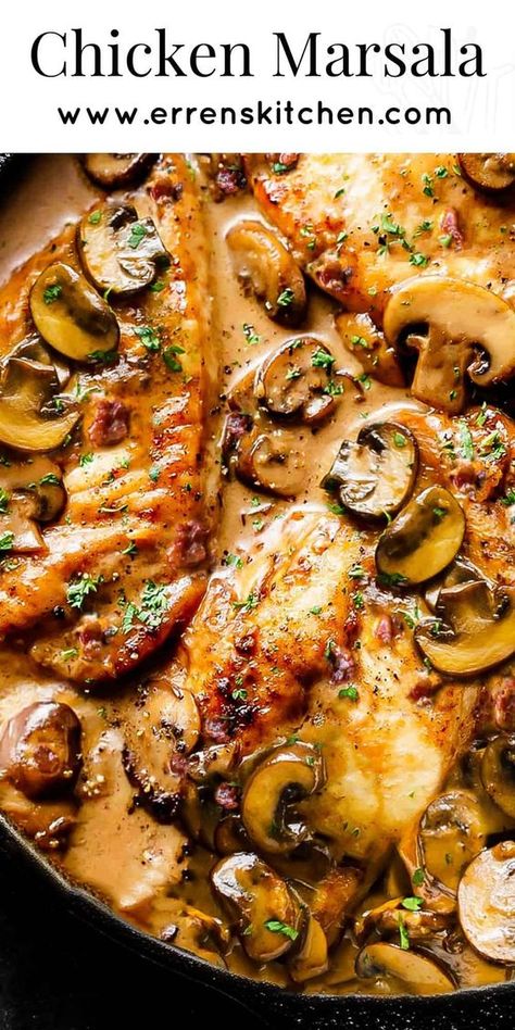 Bring the Italian restaurant favorite to your table with this Chicken Marsala recipe that's so delicious, you won't have to order it again. Chicken Marsala Recipe, Chicken Marsala Easy, Marsala Recipe, Korean Kitchen, Marsala Chicken Recipes, Chicken Entrees, Chicken Marsala, Chicken Main Dishes, Chicken Meals