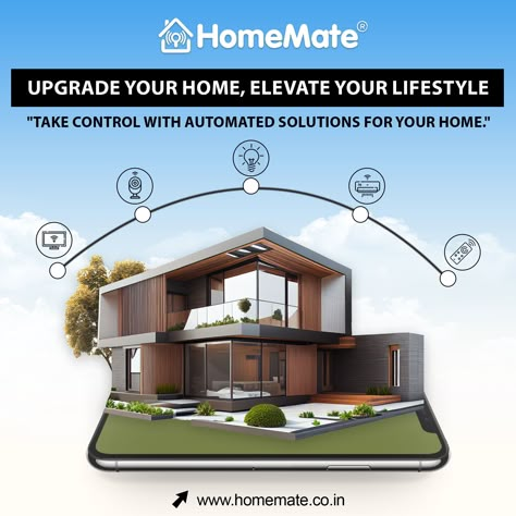 "Creating a connected home with HomeMate smart solutions." . www.homemate.co.in . #smartswitches #smarttouchswitches #mobilecontrol #timingfunction #voicecontrol #touchsensitive #easyinstall #conventional #homemate #appcontrol #upgradehome #smarthome #smartproduct #smartdevice #touchswitch #smartextension #smartir #fanregulator #smartlight #smartswitch #amazonalexa #googleassistant #shockproof #shockproofswitch #retrofit #retrofitswitch #smartsecurity Fb Post Design, Home Automation Ideas, Ideas Con Madera, Posters Layout, Graphic Design Posters Layout, Connected Home, Magazine Layout Design, Smart Home Automation, Home Solutions