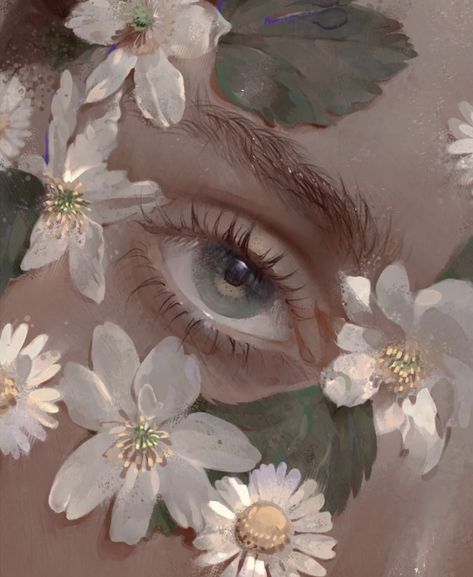 Eye Profile Picture Aesthetic, Eyes Aesthetic Art Wallpaper, Eyes And Flowers Drawing, Eyes With Flowers Drawing, Flower And Butterfly Aesthetic, Flower Eyes Drawing, Eyes Painting Aesthetic, Eye Flower Painting, Eye Painting Aesthetic