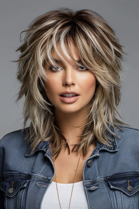 Layered Hairstyles For Curly Hair, Haircut How To, Edgy Shag Haircut, Rocker Hair, Long Shag Haircut, Haircuts For Medium Length Hair, Shaggy Short Hair, Layered Haircuts For Medium Hair, Edgy Haircuts