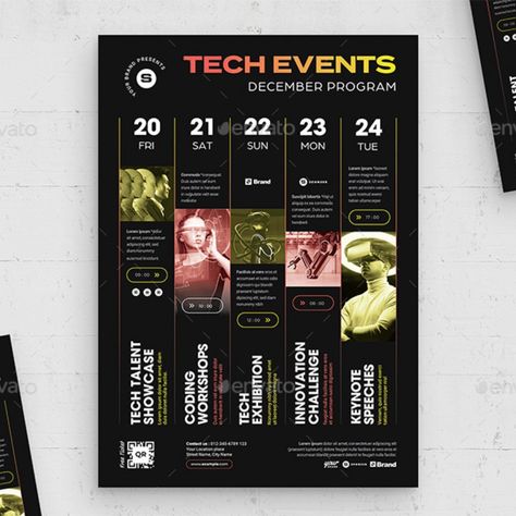 Event Schedule Calendar Flyer Template Event Schedule Design Poster, Schedule Design Layout, Graphic Design Schedule, Events Calendar Design, Calendar Poster Design, Event Schedule Design, Calendar Flyer, Calendar Design Layout, Event Poster Design Inspiration