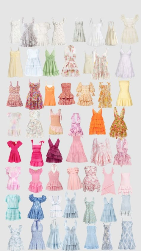 Dresses Shuffle, Outfits To Wear On Holiday, Preppy Summer Dresses, Greece Dresses, Miami Trip Outfits, Beach Dress Ideas, Sun Dresses For Summer, Aesthetic Sundress, Summer Outfits Dresses Sundresses