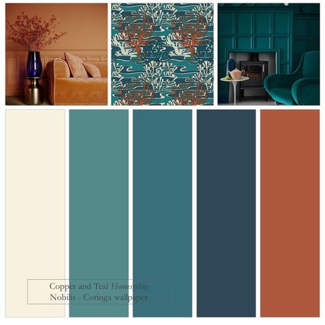 Burnt Orange Blue And Grey Living Room, Blue Green Red Orange Living Rooms, Burnt Orange Blue Bedroom, Dark Teal And Orange Bedroom, Blue And Orange Accent Wall, Dark Blue Burnt Orange Living Room, Colours That Go With Burnt Orange, Orange Couch Blue Walls, Dark Orange Accent Wall