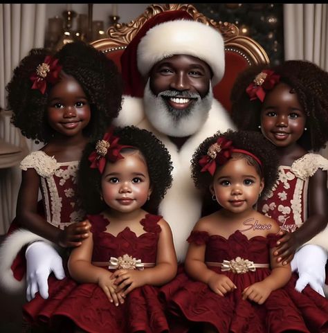 Santa Lady, African American Holidays, Acrylic Gems, Black Santa, Anime Crafts, Black Artwork, Black Love Art, Santa Clause, Afro Art