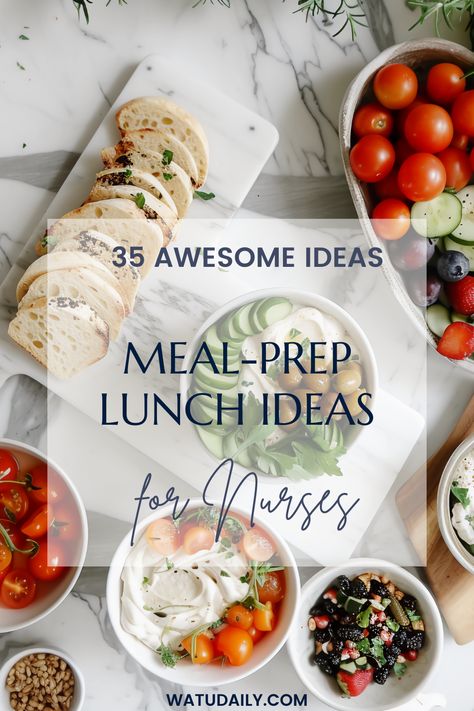 Are you a nurse who is tired of eating the same boring sandwich or salad for lunch every day? It can be difficult to find the time and energy to prepare a healthy and satisfying meal. Especially when you’re working long 12-hour shifts. But with a little bit of planning and creativity, you can enjoy delicious and nutritious meals for your long shifts. I have 35 nurse lunch ideas that will keep you fueled throughout the day. #mealprep #nurselunchideas #ideas Healthy Shift Work Meals, Easy Prepped Lunches, Easy Nurse Meals, Easy Lunch Ideas For Nurses, Lunch Ideas For Nursing Students, Meal Prep Ideas For Nurses, Easy Lunches For Nurses, Nurse 12 Hour Shift Food, Healthy Snacks For 12 Hour Shift