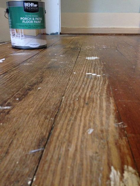 Painted Plank Floors, Flooring Paint Ideas, White Wash Floors Diy, Painted Wood Bathroom Floor, Paint Hardwood Floors Diy, Painted Floors Wood Old Houses, Painting Floors Wood, Painted Wood Kitchen Floor, Painted Cottage Floors