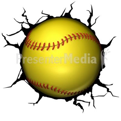 This clip art image shows a softball breaking though a wall. #powerpoint #clipart #illustrations Baseball Mural, Softball Art, Sports Paint, Softball Clipart, Airbrush T Shirts, Baseball Decor, Softball Svg, Shape Circle, Paint Nite