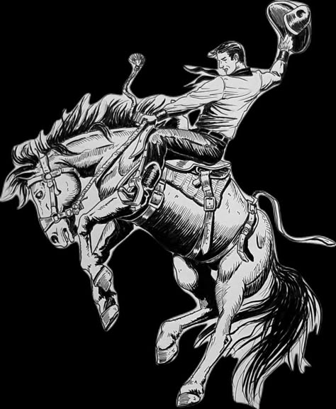 Bucking Bronco Tattoo, Lainy Wilson, Western Sleeve, Wallpaper Western, Cowboy Tattoo, Commission Ideas, Western Ideas, Cowboy Tattoos, Bucking Horse