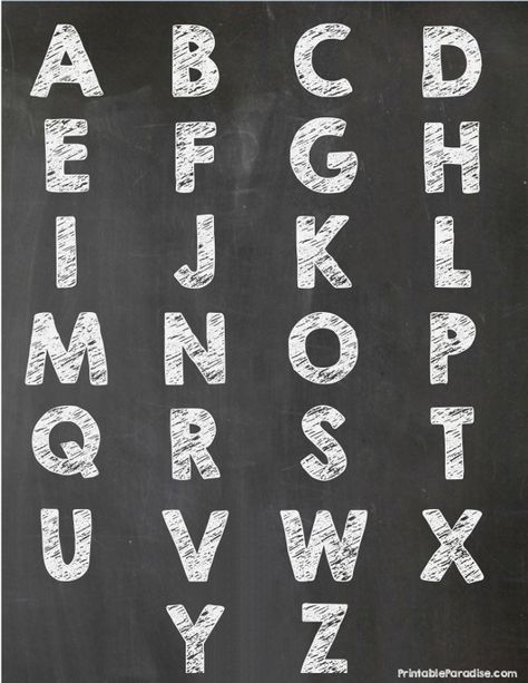 Printable Alphabet Letters on Chalkboard Chalkboard Letters, Calligraphy Letters Design, Letter Cutouts, Chalk Fonts, Chalkboard Wall Art, Letters Printable, Print Alphabet, Letter Fonts, Uppercase Alphabet