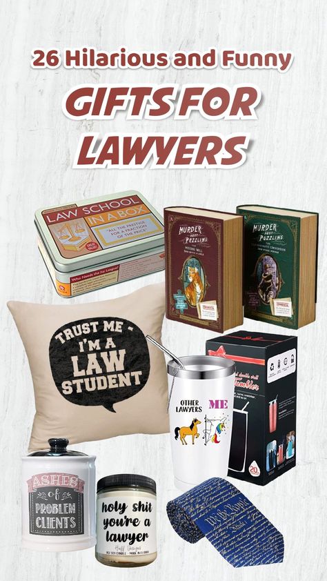 Funny gifts for lawyers come in a lot of different ways. There are some funny gifts for lawyers that have an adorable and unique design that is cool for decorations. Other funny gifts for lawyers can also be used as gag items to mess with them. #giftsforlawyers #giftsforlawyerslawstudents #giftsforlawyersmen #lawyersgifts #christmasgiftsforlawyers #lawyersgiftsideas #giftsideasforlawyers #thankyougiftsforlawyers #giftsforfuturelawyers Lawyer Must Haves, Law School Gift Ideas, Lawyer Gifts For Men, Lawyer Vibes, Gifts For Lawyers, Gifts For Law Students, Lawyer Jokes, Boss Christmas Gifts, Unicorn Coffee Mug