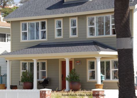 shingled hip roof style over front porch Porch Roof Design, Front Porch Remodel, House Columns, Front Porch Columns, Outdoor Columns, Porch Remodel, House Front Porch, Porch Addition, Building A Porch