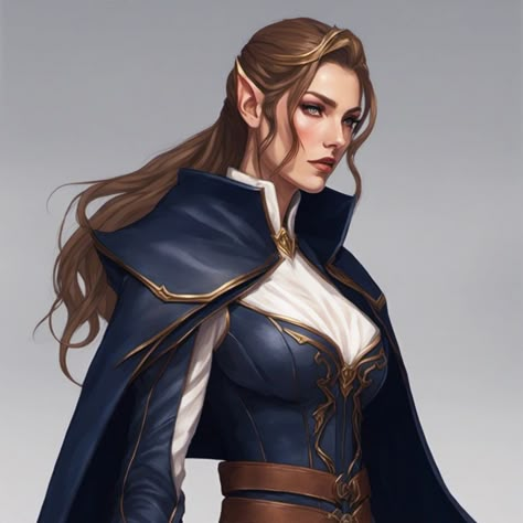 Elf Noblewoman, Female Elf Wizard, Elven Noble, High Elves Dnd, Elven Aesthetic, Elven Woman, Pirate Character, Female Wizard, Elf Character Art