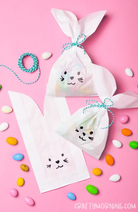 Easter Bunny Paper Treat Bags - Crafty Morning Easter Craft For Kids, Paper Treat Bags, Easter Puzzles, Cadbury Eggs, Easter Gift Bags, Bunny Treats, Easter Activities For Kids, Easter Goodies, Easter Bunny Crafts