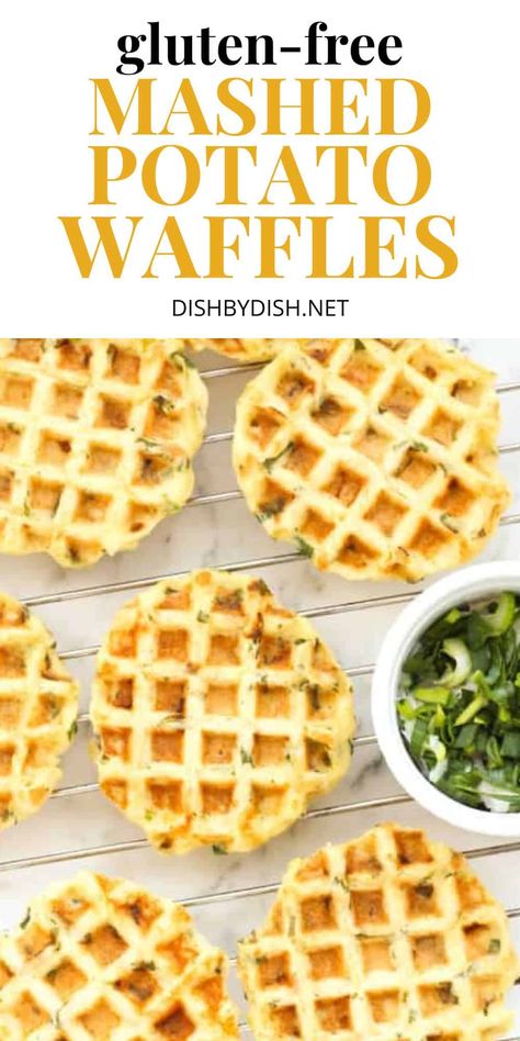 Waffle Iron Potatoes, Gluten Free Mashed Potatoes, Mashed Potato Waffles, Waffle Truck, Potato Waffle Recipe, Potato And Egg Breakfast, Mini Recipes, Gluten Free Low Fodmap, Mashed Potato Pancakes