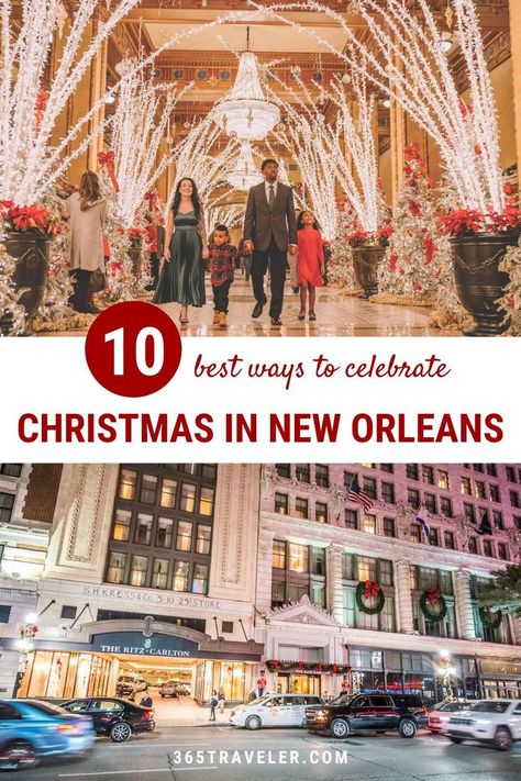 Have you ever considered spending Christmas in New Orleans? They have Reveillon dinners, thousands of Christmas lights, caroling in Jackson Square, and so much more. Cajun Night Before Christmas, Christmas In New Orleans, Things To Do In Louisiana, Louisiana Vacation, Christmas Vacation Destinations, New Orleans With Kids, Louisiana Christmas, New Orleans Christmas, New Orleans Food