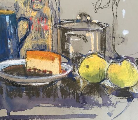 Pastel Drawing Tutorial, Felicity House, Pastel Sketches, Still Life References, Food Landscape, Louisiana Food, Food Paintings, Youtube Artists, Still Life 2