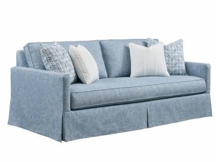 Sofas | Custom Fabric | Upscale Home Furnishings | Lexington Home Brands Sydney Sofa, Leather Cocktail Ottoman, Skirted Sofa, Leather Wing Chair, Upholstery Design, Lexington Home, Barclay Butera, Blue Couches, Apartment Sofa