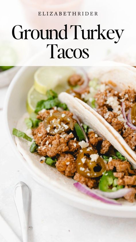 This is hands-down my favorite way to make ground turkey tacos. They’re fast, healthy, and taste just like traditional ground beef tacos.Plus, who doesn’t love tacos? They’re easy to make, highly customizable, and always delicious. Sometimes it’s fun to mix up the ingredients and try something new.#GroundTurkeyTacosRecipe #EasyGroundTurkeyTacos #HealthyTurkeyTacos #BestGroundTurkeyTacos Ground Turkey Taco Recipes, Turkey Tacos Recipes, Homemade Taco Seasoning Recipe, Ground Turkey Tacos, Beef Tacos, Turkey Tacos, Ground Beef Tacos, Healthy Turkey, Healthy Tacos