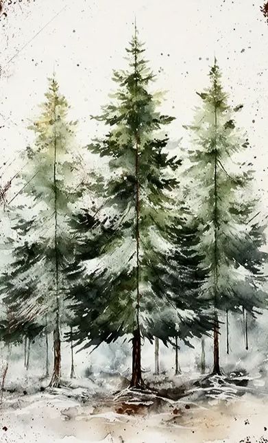 Xmas Wall Art, Landscape Pencil Drawings, Painting Trees, Christmas Artwork, Pop Art Illustration, Colouring Pics, Boat Art, Winter Trees, Diy Canvas Art Painting