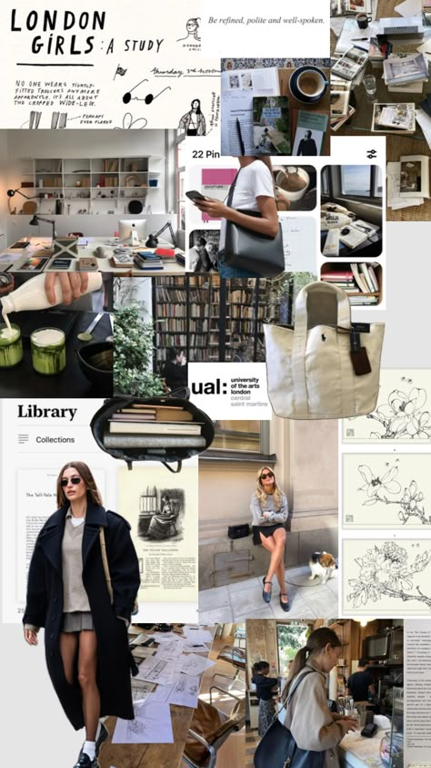 #uni #london #ual #september #autumn #studyaesthetic London Fashion School, London Life Aesthetic, Vision Collage, London September, September Autumn, London Wallpaper, Study In London, Beauty And Brains, Fall Mood Board