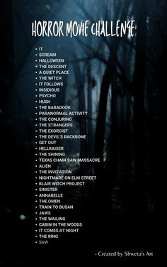 Horror Movie Challenge, Horror Challenge, Top Scary Movies, Halloween List, Horror Movies To Watch, Scary Movie List, Scary Movies To Watch, Movie Challenge, Top Horror Movies