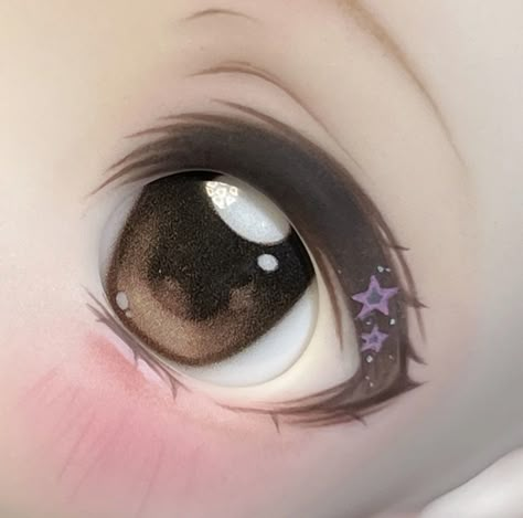 Doll Eyes Drawing, Dolly Artstyle, Doll Art Style, Dolly Art Style, Doll Oc, Bjd Doll Eyes, Paint Brush Art, Fantasy Art Dolls, 캐릭터 드로잉