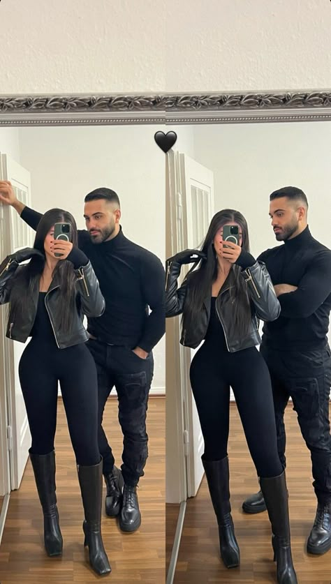 Black Couples Matching Outfits, Couple Outfits Matching Classy, Couple Winter Outfits, Couple Date Night Outfits, Black Date Night Outfit, Couple Outfits Matching, Night Outfits Winter, Winter Date Night Outfits, Couple Matching Outfits