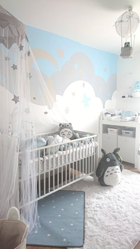 Ghibli Themed Nursery, Studio Ghibli Themed Nursery, My Neighbor Totoro Room Ideas, Ponyo Nursery, Ghibli Nursery Ideas, Studio Ghibli Room Decor Aesthetic, My Neighbor Totoro Nursery, Studio Ghibli Nursery Ideas, Studio Ghibli Baby Room