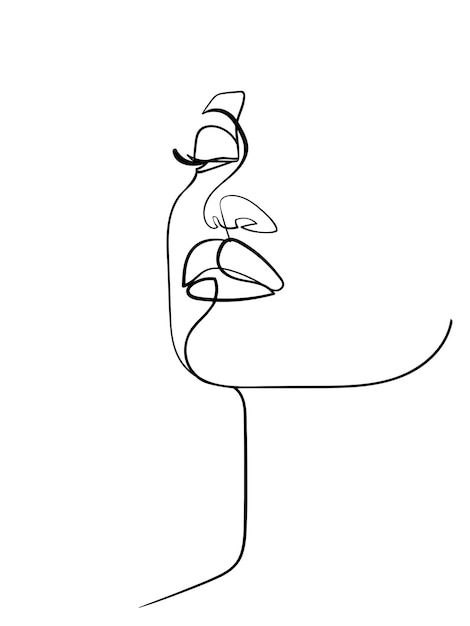 One line drawing face. abstract woman po... | Premium Vector #Freepik #vector #face-sketch #face-line #woman-outline #woman-sketch Female Face Outline Drawing, One Line Drawing Face, Line Drawing Face, Creative Digital Art, Face Abstract, Face Outline, Face Line Drawing, Female Face Drawing, Drawing Face