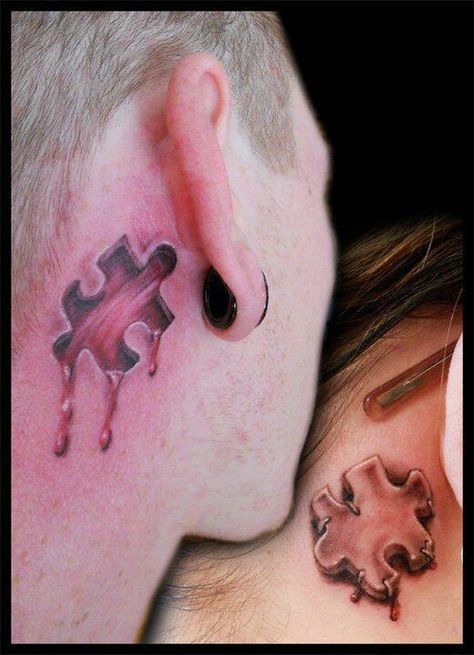 Couples bloody pieces Saw Puzzle Piece Tattoo, Saw Tattoo Jigsaw, Saw Tattoo, Jigsaw Tattoo, Couple Tattoos Love, Puzzle Tattoos, Couples Tattoo, Cute Couple Tattoos, Tattoo Parlors