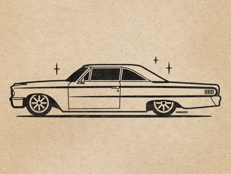 Old Cars Tattoo, Low Rider Design, Vintage Car Tattoo Simple, Retro Car Tattoo, Low Rider Cars Drawing, Low Rider Sketch, Vintage Car Tattoo Design, Low Rider Drawings Easy, Low Rider Tattoo Design