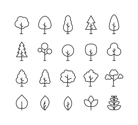 Earth Vector, Tree Drawing Simple, Vertical Farm, Tree Doodle, Forest Drawing, Dibujo Simple, Cartoon Trees, Tree Vector, Simple Tree