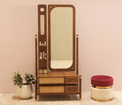 Iksha Teak Wood Dressing Table (Teak Finish) Teak Wood Bedroom Design, Wall Mounted Dressing Table, Latest Dressing Table Designs, Contemporary Dressing Tables, Latest Furniture Designs, Wood Dressing Table, Vanity Inspo, Dressing Table Ideas, Dressing Room Ideas