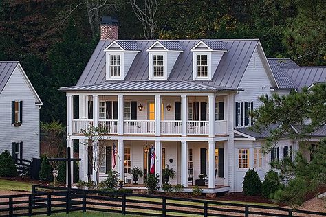 20 House Plans That Maximize Storage Space for the Organized Home of Your Dreams | Real Simple Stacked Porches, Small Cottage House Plans, Southern Living House Plans, Small Cottage Homes, Southern House, Southern House Plans, Patio Interior, Up House, Small Cottage