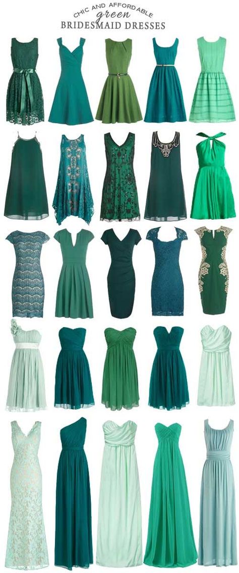 For those interested in filling their wedding with bridesmaid dresses in shades of green - check out these affordable options! Bridesmaids Green, Clothes Wishlist, Green Shades, Green Bridesmaid, Green Bridesmaid Dresses, Different Dresses, Maid Dress, Long Bridesmaid Dresses, Trendy Wedding